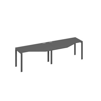 А4 А1 063-2 АР (Антрацит премиум/Антрацит) Рабочая станция опоры UNO столы 2х140 со столами Техно