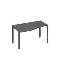 А4 А1 063 АР (Антрацит премиум/Антрацит) Стол эргономичный левый "Техно" на металлокаркасе UNO