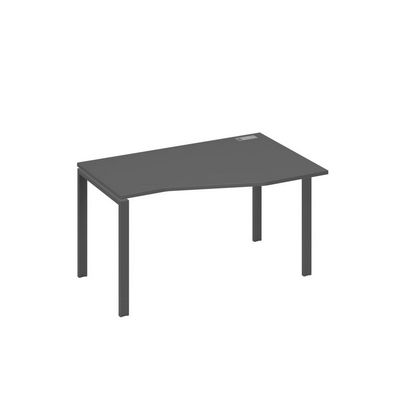 А4 А1 064 АР (Антрацит премиум/Антрацит) Стол эргономичный правый "Техно" на металлокаркасе UNO