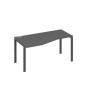 А4 А1 065 АР (Антрацит премиум/Антрацит) Стол эргономичный левый "Техно" на металлокаркасе UNO