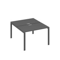 А4 А1 173 АР (Антрацит премиум/Антрацит) Рабочая станция на каркасе UNO столы 2х120