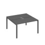 А4 А1 174 АР (Антрацит премиум/Антрацит) Рабочая станция на каркасе UNO столы 2х140
