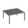 А4 А1 175 АР (Антрацит премиум/Антрацит) Рабочая станция на каркасе UNO столы 2х160