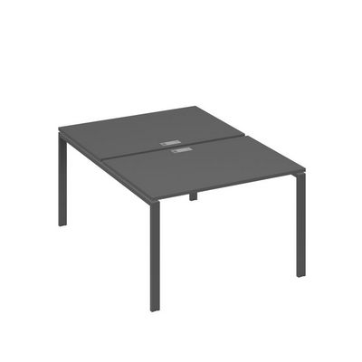 А4 А1 176 АР (Антрацит премиум/Антрацит) Рабочая станция на каркасе UNO столы 2х120