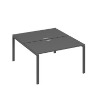 А4 А1 177 АР (Антрацит премиум/Антрацит) Рабочая станция на каркасе UNO столы 2х140