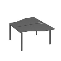 А4 А1 187 АР (Антрацит премиум/Антрацит) Рабочая станция опоры UNO со столами Техно 2х140