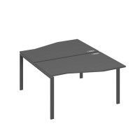 А4 А1 190 АР (Антрацит премиум/Антрацит) Рабочая станция каркас UNO столы 2х140 Техно