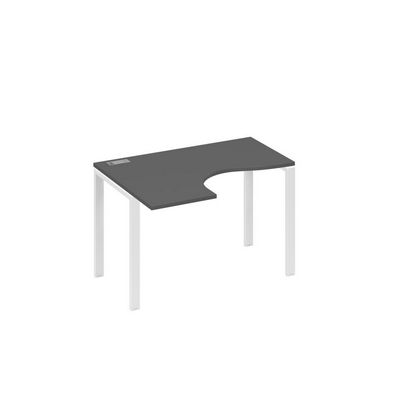 А4 Б1 031 АР (Антрацит премиум/Белый) Стол эргономичный левый "Классика" на металлокаркасе UNO