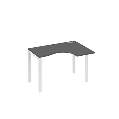 А4 Б1 032 АР (Антрацит премиум/Белый) Стол эргономичный правый "Классика" на металлокаркасе UNO