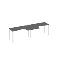 А4 Б1 033-2 АР (Антрацит премиум/Белый) Рабочая станция UNO 2х140 столы Классика эргономичные