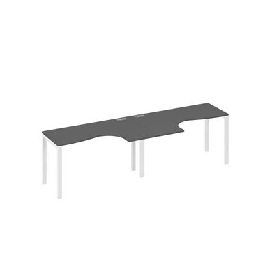 А4 Б1 033-2 АР (Антрацит премиум/Белый) Рабочая станция UNO 2х140 столы Классика эргономичные