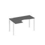 А4 Б1 033 АР (Антрацит премиум/Белый) Стол эргономичный левый "Классика" на металлокаркасе UNO