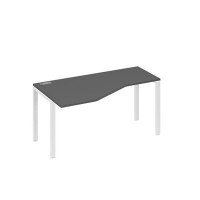 А4 Б1 055 АР (Антрацит премиум/Белый) Стол эргономичный левый "Техно" на металлокаркасе UNO