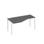 А4 Б1 055 АР (Антрацит премиум/Белый) Стол эргономичный левый "Техно" на металлокаркасе UNO