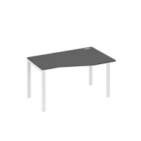 А4 Б1 064 АР (Антрацит премиум/Белый) Стол эргономичный правый "Техно" на металлокаркасе UNO