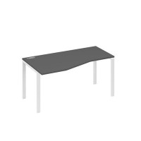 А4 Б1 065 АР (Антрацит премиум/Белый) Стол эргономичный левый "Техно" на металлокаркасе UNO