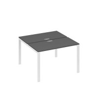 А4 Б1 170 АР (Антрацит премиум/Белый) Рабочая станция на каркасе UNO столы 2х120