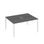 А4 Б1 172 АР (Антрацит премиум/Белый) Рабочая станция на каркасе UNO столы 2х160