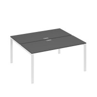 А4 Б1 175 АР (Антрацит премиум/Белый) Рабочая станция на каркасе UNO столы 2х160