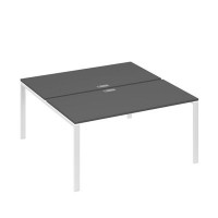 А4 Б1 178 АР (Антрацит премиум/Белый) Рабочая станция на каркасе UNO столы 2х160