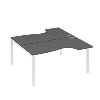 А4 Б1 185 АР (Антрацит премиум/Белый) Рабочая станция опоры UNO столы 2х160 Классика