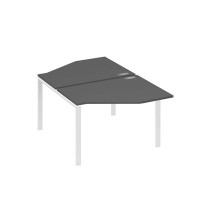 А4 Б1 186 АР (Антрацит премиум/Белый) Рабочая станция опоры UNO со столами Техно 2х120