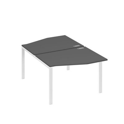 А4 Б1 189 АР (Антрацит премиум/Белый) Рабочая станция каркас UNO столы 2х120 Техно