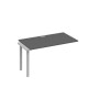 А4 С1 024-1 АР (Антрацит премиум/Серый) Секция стола 140 рабочей станции на каркасе UNO