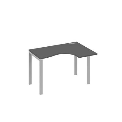 А4 С1 032 АР (Антрацит премиум/Серый) Стол эргономичный правый "Классика" на металлокаркасе UNO