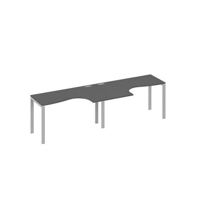 А4 С1 033-2 АР (Антрацит премиум/Серый) Рабочая станция UNO 2х140 столы Классика эргономичные