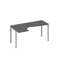 А4 С1 035 АР (Антрацит премиум/Серый) Стол эргономичный левый "Классика" на металлокаркасе UNO