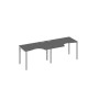 А4 С1 041-2 АР (Антрацит премиум/Серый) Рабочая станция UNO 2х120 столы Классика эргономичные