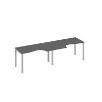 А4 С1 043-2 АР (Антрацит премиум/Серый) Рабочая станция UNO 2х140 столы Классика эргономичные