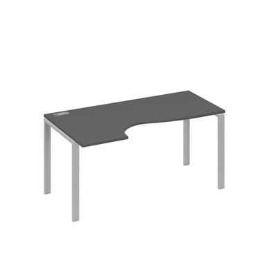 А4 С1 045 АР (Антрацит премиум/Серый) Стол эргономичный левый "Классика" на металлокаркасе UNO