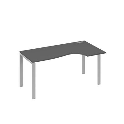 А4 С1 046 АР (Антрацит премиум/Серый) Стол эргономичный правый "Классика" на металлокаркасе UNO