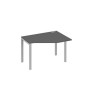 А4 С1 052 АР (Антрацит премиум/Серый) Стол эргономичный правый "Техно" на металлокаркасе UNO