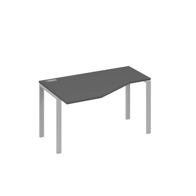 А4 С1 053 АР (Антрацит премиум/Серый) Стол эргономичный левый "Техно" на металлокаркасе UNO