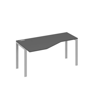 А4 С1 055 АР (Антрацит премиум/Серый) Стол эргономичный левый "Техно" на металлокаркасе UNO