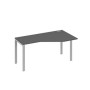 А4 С1 056 АР (Антрацит премиум/Серый) Стол эргономичный правый "Техно" на металлокаркасе UNO
