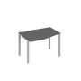 А4 С1 061 АР (Антрацит премиум/Серый) Стол эргономичный левый "Техно" на металлокаркасе UNO