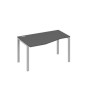 А4 С1 063 АР (Антрацит премиум/Серый) Стол эргономичный левый "Техно" на металлокаркасе UNO