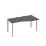 А4 С1 066 АР (Антрацит премиум/Серый) Стол эргономичный правый "Техно" на металлокаркасе UNO