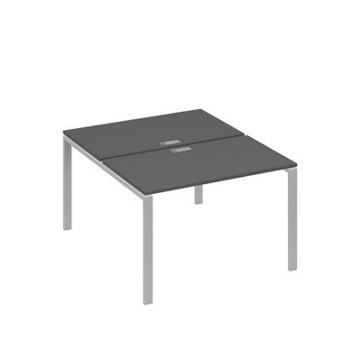 А4 С1 173 АР (Антрацит премиум/Серый) Рабочая станция на каркасе UNO столы 2х120