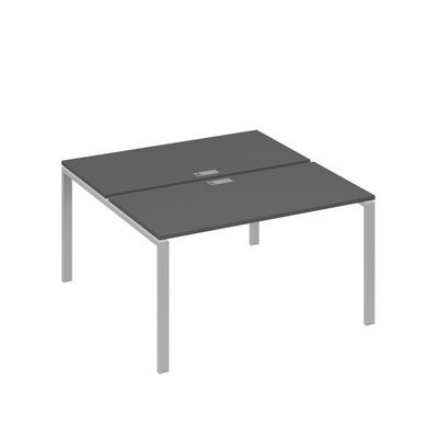 А4 С1 174 АР (Антрацит премиум/Серый) Рабочая станция на каркасе UNO столы 2х140