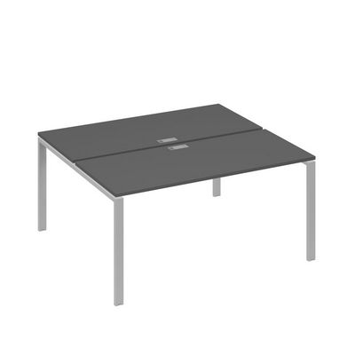 А4 С1 175 АР (Антрацит премиум/Серый) Рабочая станция на каркасе UNO столы 2х160