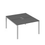 А4 С1 177 АР (Антрацит премиум/Серый) Рабочая станция на каркасе UNO столы 2х140