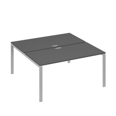 А4 С1 178 АР (Антрацит премиум/Серый) Рабочая станция на каркасе UNO столы 2х160