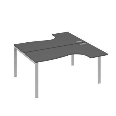 А4 С1 182 АР (Антрацит премиум/Серый) Рабочая станция опоры UNO столы 2х160 Классика