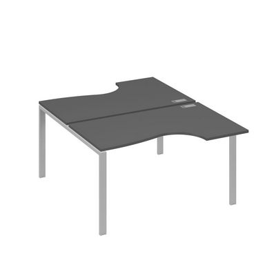 А4 С1 184 АР (Антрацит премиум/Серый) Рабочая станция опоры UNO столы 2х140 Классика
