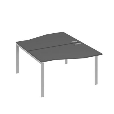 А4 С1 190 АР (Антрацит премиум/Серый) Рабочая станция каркас UNO столы 2х140 Техно